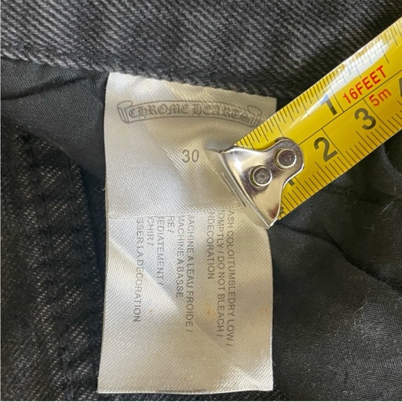 Chrome Hearts Inspired Jeans - Levi’s Black Denim Raw Hem - Picture 14 of 15